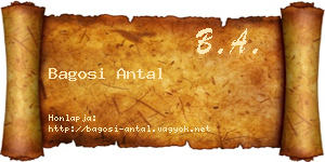 Bagosi Antal névjegykártya